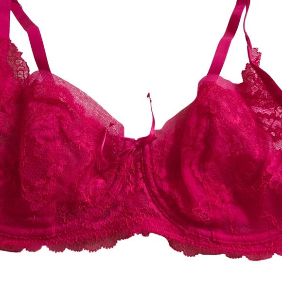 Skarlett Blue Minx Lace Balconette Bra, Bright Poppy, NWT, 36B - Picture 2 of 7